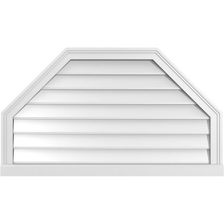 Ekena Millwork Octagonal Top Surface Mount PVC Gable Vent w/ 2"W x 2"P Brickmould Sill Frame, 38"W x 22"H GVPOT38X2203SN